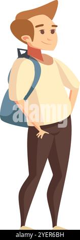 Cheerful Cartoon Character Illustration of a Man Stock Vector