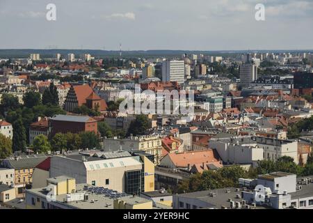 Bydgoszcz. Aerial View of City Center of Bydgoszcz near Brda River. The largest city in the Kuyavian-Pomeranian Voivodeship. Poland. Europe. Architect Stock Photo