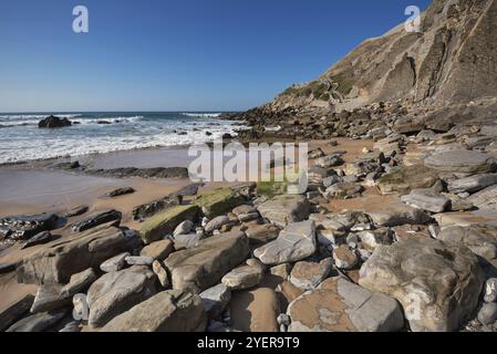 Barrika coastline in Bilbao, Basque country, Spain, Europe Stock Photo