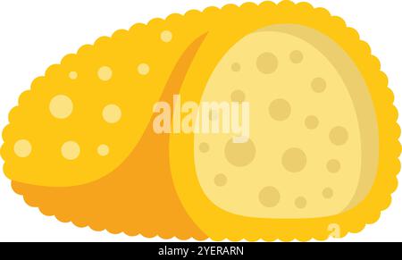 Cartoon vector illustration of a loaf of bread with a porous structure, isolated on white background Stock Vector