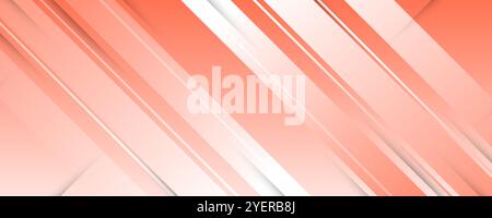 Abstract Peach and White Gradient Background in Paper Cut Style. Simple and Minimalist Vector Design for Banner or Cover Stock Vector