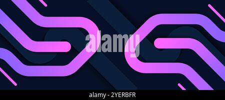 Abstract and Modern Background with Purple Gradient Lines Isolated on Dark Background Stock Vector