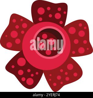 Vector illustration of a rafflesia flower blooming, showing its beauty in a flat design style Stock Vector