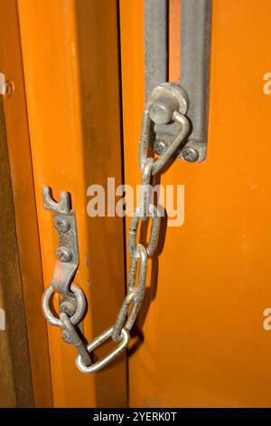 Old flat door chain Stock Photo