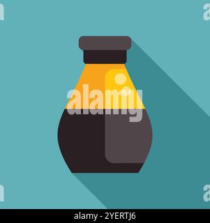 Laboratory glassware with yellow chemical liquid inside, suggesting ongoing experiment or scientific research Stock Vector