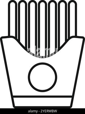 French fries served in a typical cardboard container, ready to be enjoyed as a classic fast food treat Stock Vector