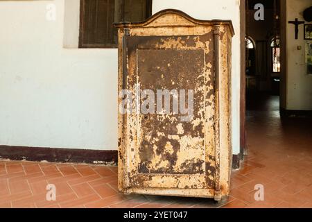 A pre-colonial safe at the Holy Ghost Catholic Church in Bagamoyo, Tanzania. Stock Photo