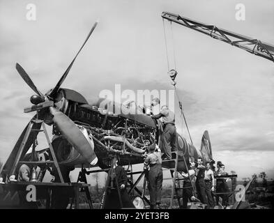 A Royal Air Force Hawker Typhoon Mk IB at Tangmere during World War II ...