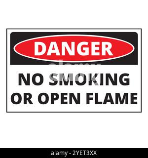 Danger no smoking or open flame sign on a white background Stock Vector