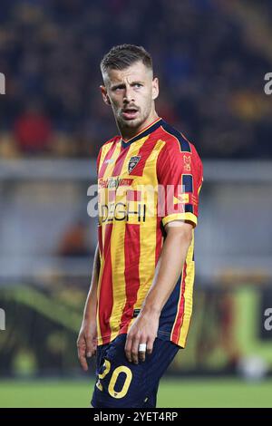 Ylber Ramadani of US Lecce looks on during the Serie A football match ...