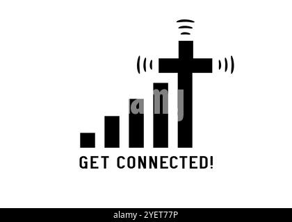 Get Connected to Christ, christian Bible quote. Connect to God, the password is prayer, christian design gift t-shirt. Vector illustration Stock Vector