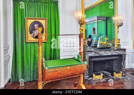 FONTAINEBLEAU, FRANCE - JULY 09, 2016 : Fontainebleau Palace interiors. French childhood of the king of Rome. Chateau was one of the main palaces of F Stock Photo