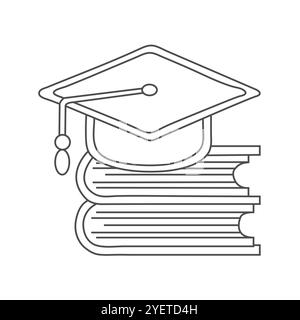 Graduation cap and diploma, black web icon. Vector illustration Mortarboard Solid Icon. This Flat Icon is suitable for infographics, web designs, mobi Stock Vector