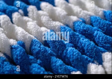Cozy knitted multi-colored background. Fleece Stock Photo