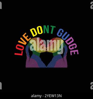 LGBTQ love don't Judge pride logo design Stock Vector