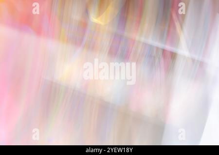 Abstract motion blur effect. Blurred image of colorful holiday bokeh lights. Backdrop Stock Photo