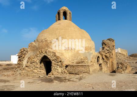 Ruins of a mosque Khanaqah destroyed in the 1920 bombing. The Ark of Bukhara is a massive fortress located in the city of Bukhara, Uzbekistan. The Ark Stock Photo