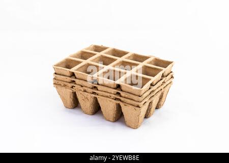 Eco-Friendly Compostable Seed Trays for Sustainable Gardening and Seeds Starters Stock Photo