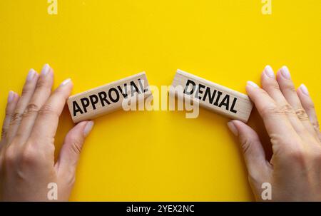 Approval or Denial symbol. Concept word Approval or Denial on wooden ...