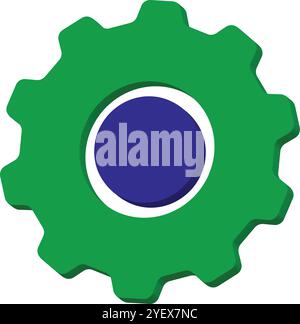 3d green blue gear Stock Vector
