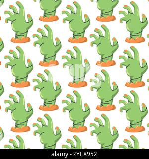Zombie hand pattern for Halloween decor Vector Stock Vector