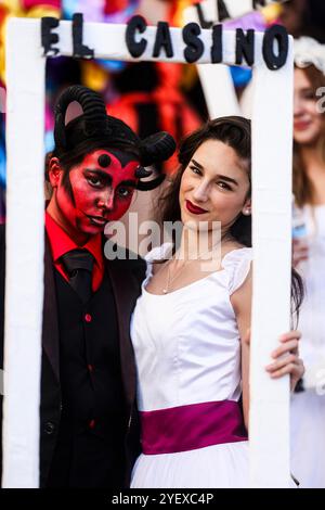 HERMOSILLO, MEXICO - NOVEMBER 1: Day of the Dead procession by students of the Faculty of Fine Arts of the University of Sonora, during 'Day of the Dead' celebrations on November 1, 2024 in Hermosillo, Mexico.  (Photo by Luis Gutierrez/Norte Photo/) Credit: NortePhoto.com/17�Թ����� Live News Stock Photo