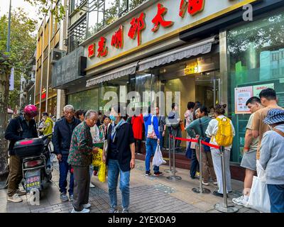 Shanghai, China, Large Crowd, Queuing, Business neighborhood, Chinese ...