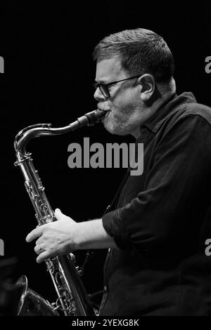 Madrid, Spain. 24th Jan, 2022. American saxophonist Ken Vandermark performs during the JAZZMADRID concert at Conde Duque in Madrid November 1, 2024 Spain Credit: Sipa USA/Alamy Live News Stock Photo