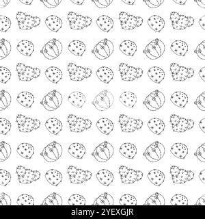 Three small soap cacti, simple, with branches and with flowers, in doodle style, arranged in stripes. Simple seamless pattern. Vector Stock Vector