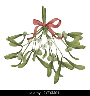 Christmas bouquet of holly branch with berries and pine branch with red ...