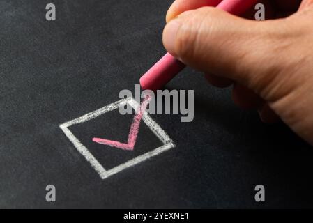Tick mark on check list box Stock Photo