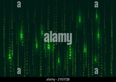 matrix style binary code digital background with falling numbers Stock Vector