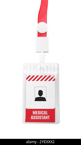 Medical assistant badge with space for photo on white background Stock ...