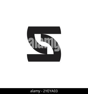 letter s linked rotate simple geometric logo vector Stock Vector