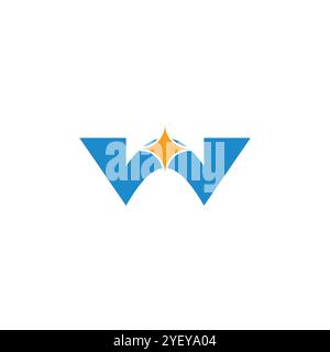 letter w star bridge abstract logo vector Stock Vector