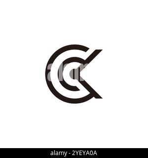 letter ck circle rotate motion logo vector Stock Vector