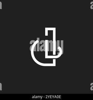 letter dl overlap thin line logo vector Stock Vector