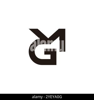 letter gm linked geometric lines logo vector Stock Vector