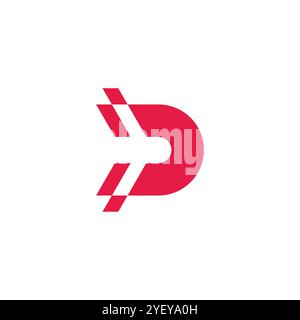 letter d airplane abstract simple logo vector Stock Vector