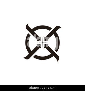 x circle rotate center point target symbol logo vector Stock Vector