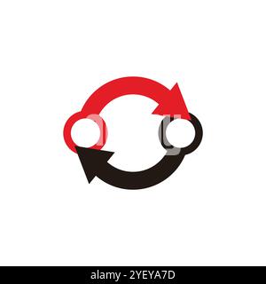 rotate linked arrows points colorful recycle logo vector Stock Vector