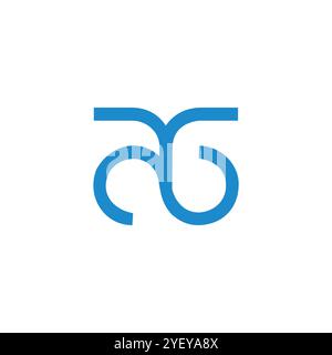letter t infinity symbol simple geometric logo vector Stock Vector