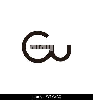 letters gu gw loop simple geometric logo vector Stock Vector