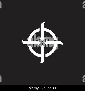 center point rotate target simple geometric vector Stock Vector