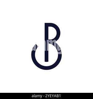 letters pb simple loop lines simple geometric logo vector Stock Vector