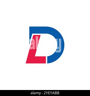 letters dl simple colorful linked lines logo vector Stock Vector