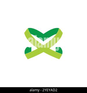 green love heart medical ribbon simple icon vector Stock Vector