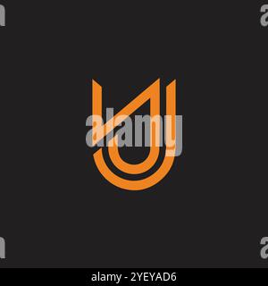 letters vj stripes simple geometric line logo vector Stock Vector
