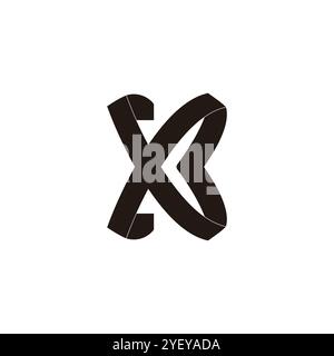 letters xb ribbon simple curve logo vector Stock Vector