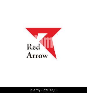 letter r red cursor arrow simple geometric logo vector Stock Vector